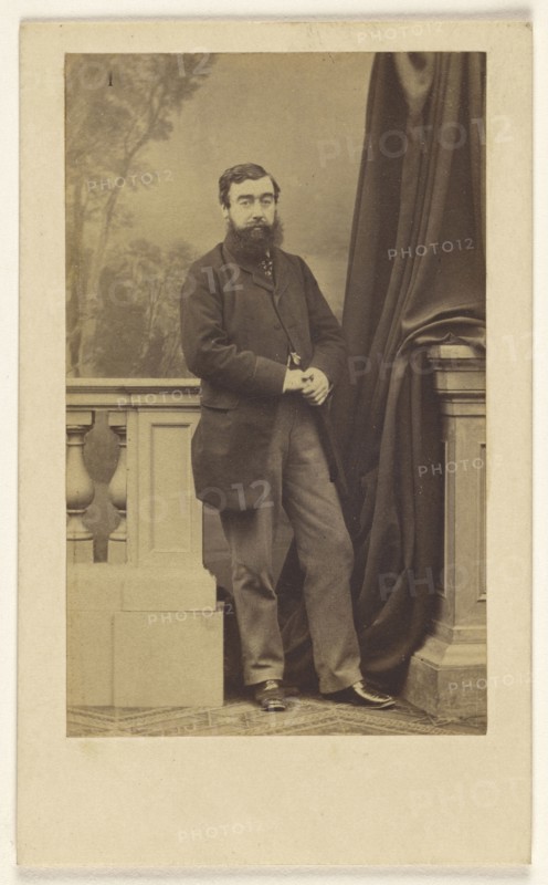 Full-bearded man, standing; Antoine Claudet, French, 1797 - 1867, about 1865; Albumen silver print