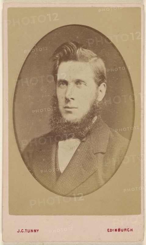 bearded man sans moustache, in quasi-oval style; James G. Tunny, Scottish, 1820 - 1887, 1860s; Albumen silver print