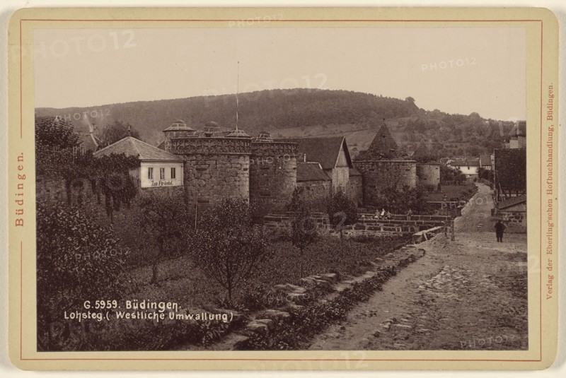 Budingen. Lohsteg., Westliche Umwallung, Eberling'schen; about 1885; Collotype
