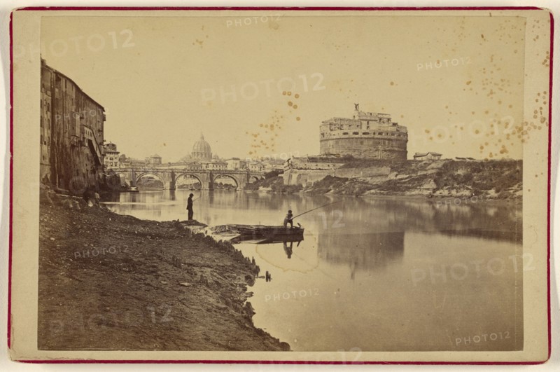 Castle of St. Angelo, Rome; Attributed to Michele Mang, Italian, active Rome, Italy 1860s, about 1870; Albumen silver print
