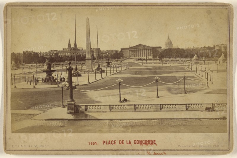 Place De La Concorde; Ernest Ladrey, French, active Paris, France 1860s, about 1875; Albumen silver print