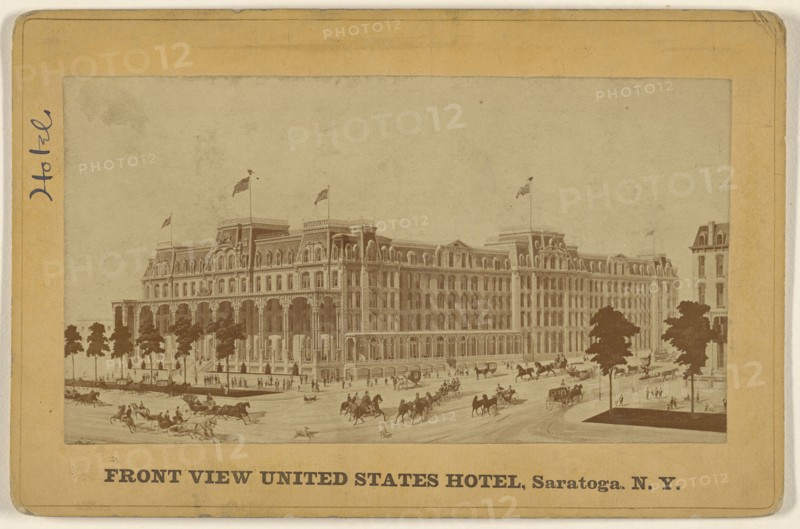 Front View United States Hotel, Saratoga, N.Y; American; about June 20, 1874; Albumen silver print