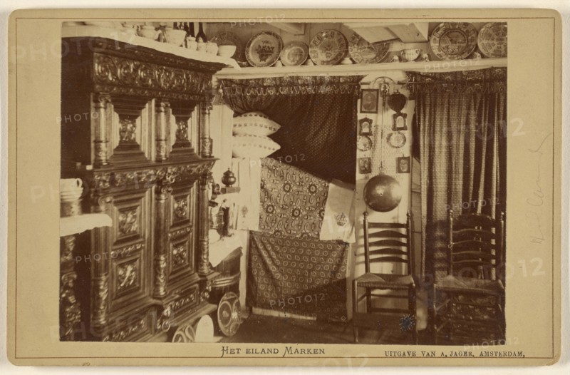 Het Eiland Marken Interior of a House; A. Jager, Danish, active Amsterdam, Netherlands 1860s - 1870s, about 1875; Albumen