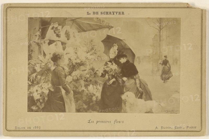 Les Premieres fleurs by L. De Schryver; Adolphe Block, French, 1829 - about 1900, 1887; Albumen silver print