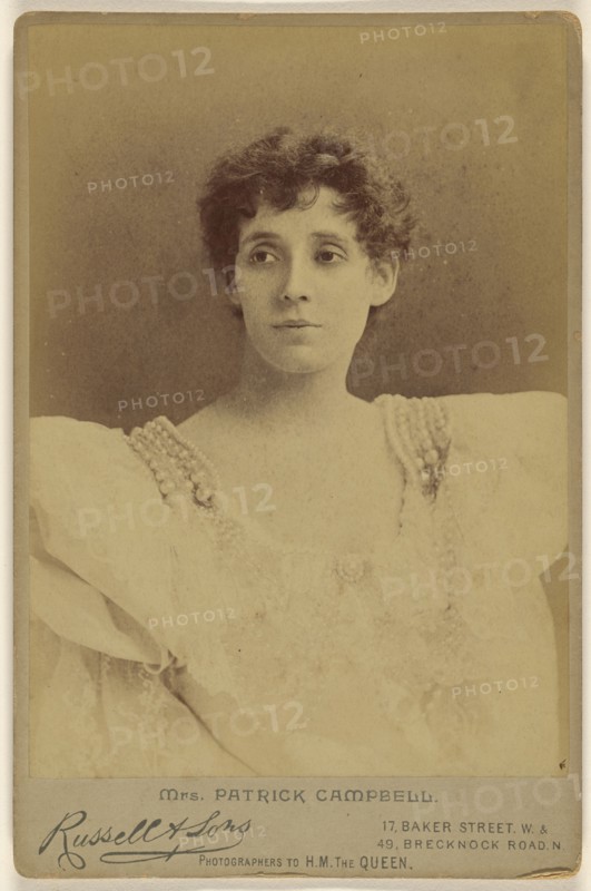 Mrs. Patrick Campbell; James Russell & Sons; about 1890; Albumen silver print