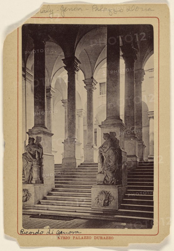 Atrio Palazzo Durazzo at Genoa, Italy; Italian; about 1880; Collotype