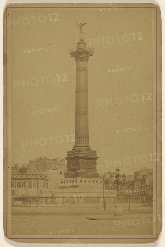 Colonne de Juillet. Place de la Bastille; French; 1870s; Albumen silver print
