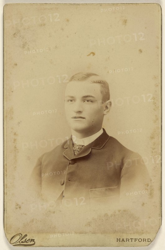 young man, standing; Olsen, American, active Hartford, Connecticut 1870s - 1880s, 1870s; Albumen silver print