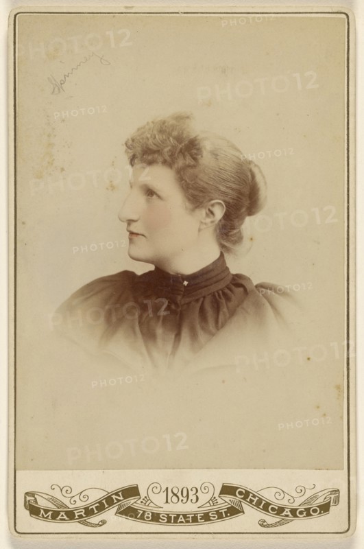 woman, in profile to left; Martin, American, active Chicago, Illinois 1890s, 1893; Hand-colored albumen silver print