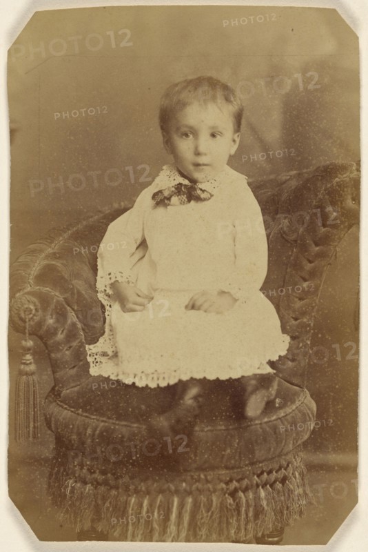 Portrait of a young child, seated; 1870s; Albumen silver print