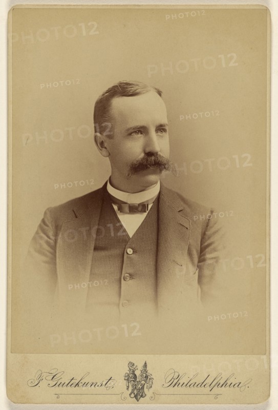man with busy moustache; Frederick Gutekunst, American, 1831 - 1917, 1870s; Albumen silver print