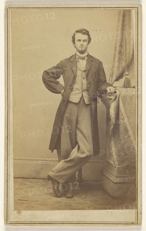 young bearded man, standing; Robert M. Boggs; about 1862; Albumen silver print