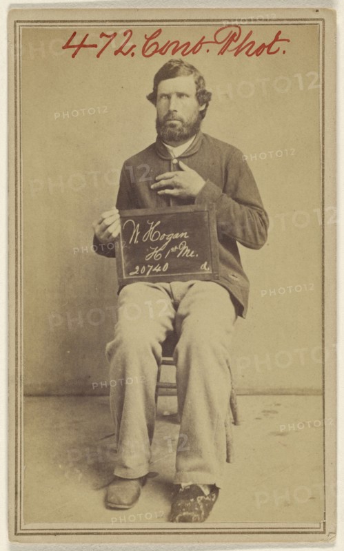 W. Hogan, H 1st ME. 20740. Civil War victim; Attributed to William H. Bell, American, 1830 - 1910, about 1864; Albumen silver