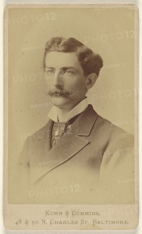man with moustache; Kuhn & Cummins, American, about 1873 - 1881, 1870s; Albumen silver print