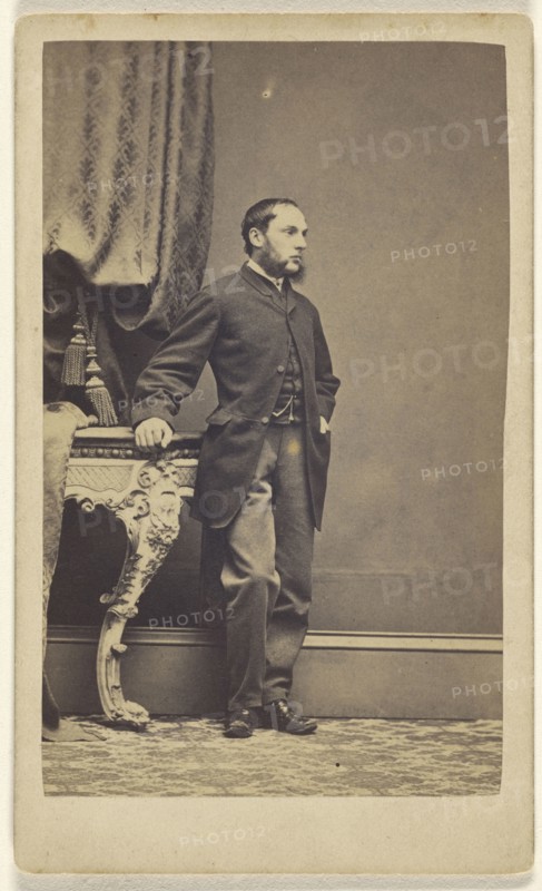 man with long muttonchops, standing; Kitchen, British, active Birkenhead, England 1860s, 1860s; Albumen silver print