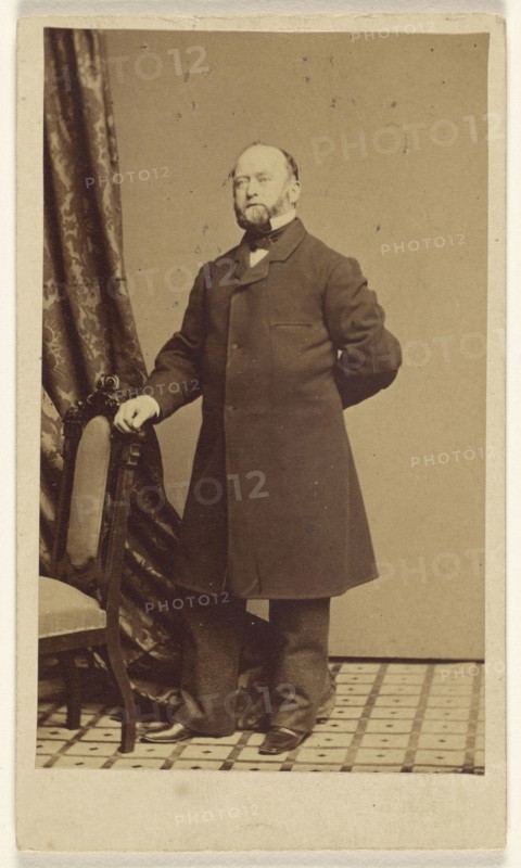 bearded man, standing; Julius Brill, American, active 1850s - 1860s, 1870s; Albumen silver print