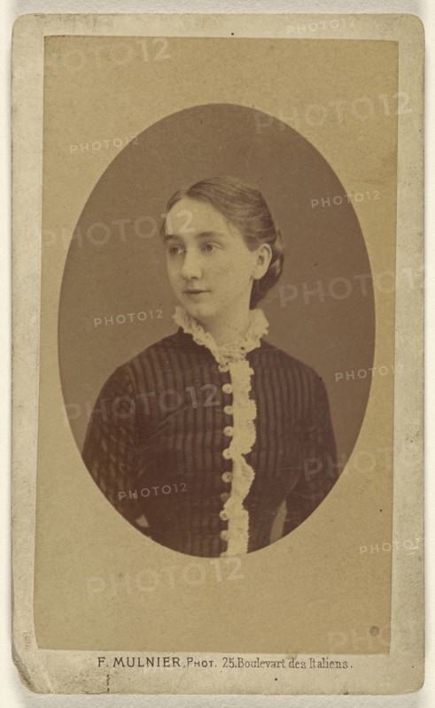 woman, in quasi-oval style; Ferdinand J. Mulnier, French, born 1825, active Paris, France 1870s, about 1878; Albumen silver