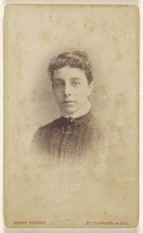 woman, in vignette-style; Henry Knight, British, active St. Leonards on Sea, England 1870s, 1870s; Albumen silver print