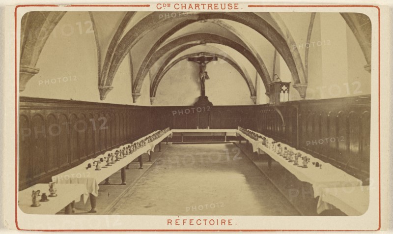 Gde. Chartreuse. Refectoire; French; about 1867; Albumen silver print