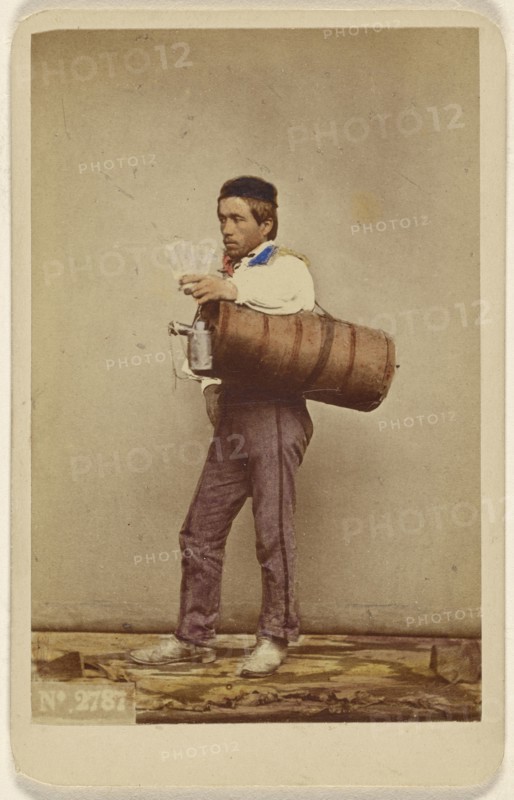 A water carrier; Giorgio Sommer, Italian, born Germany, 1834 - 1914, about 1865; Hand-colored albumen silver print