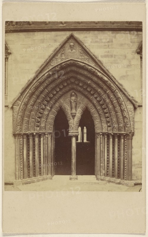 Lichfield Cathedral. North Door; British; November 6, 1865; Albumen silver print