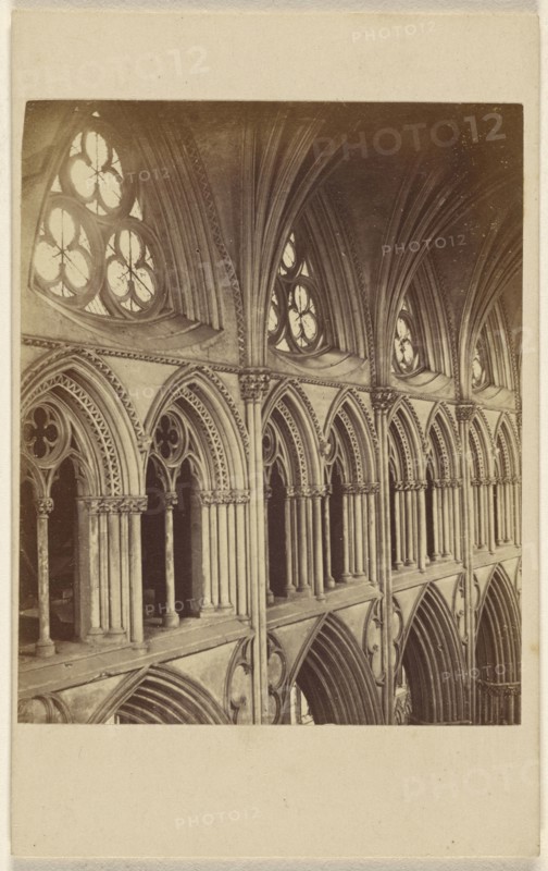Lichfield Cathedral. Triforium in Nave; British; November 6, 1865; Albumen silver print