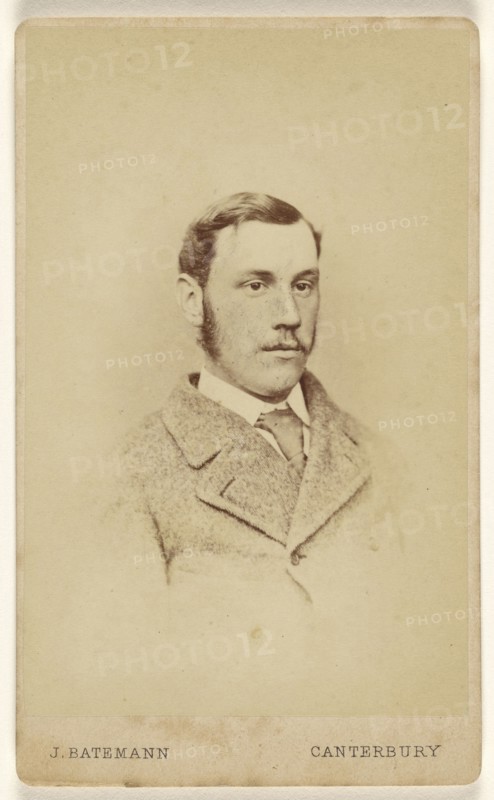 man with moustache; J. Bateman, British, active 1860s, about 1866; Albumen silver print