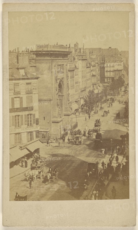Porte St. Denis; French; 1860; Albumen silver print