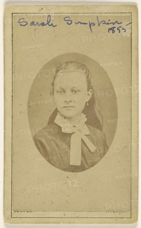 Sarah Simpkin. 1855; J. Cooper, British, active Wigan, England 1850s, negative 1855; print about 1862; Albumen silver print