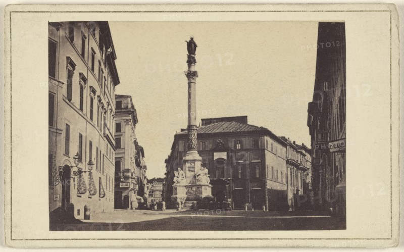 Piazza di Spagna. Rome; Italian; about 1870; Albumen silver print