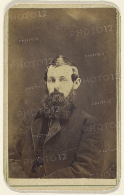 man with full beard, seated; George A. Lenzi, American, 1835 - 1912, active Morristown, Pennsylvania, 1864 - 1866; Albumen