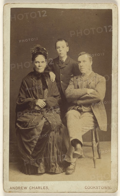 Family portrait; Andrew Charles, British, active 1860s, Cookstown, County Tyrone, Northern Ireland, Europe; 1860s; Albumen