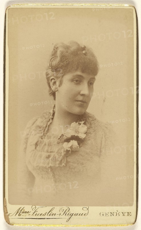 woman, in vignette-style; Mme L. Fueslin-Rigaud, Swiss, active 1860s - 1870s, 1865 - 1870; Albumen silver print