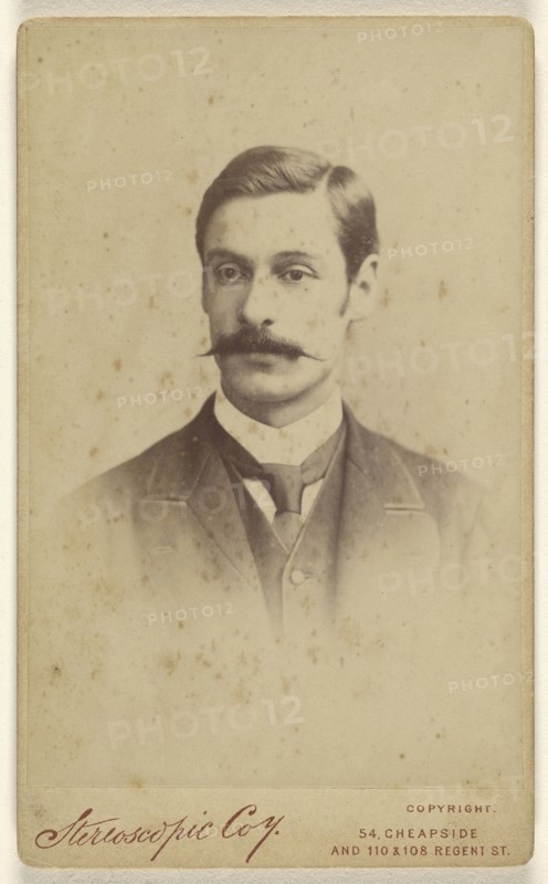 man with moustache; London Stereoscopic Company, active 1854 - 1890, 1865 - 1870; Albumen silver print