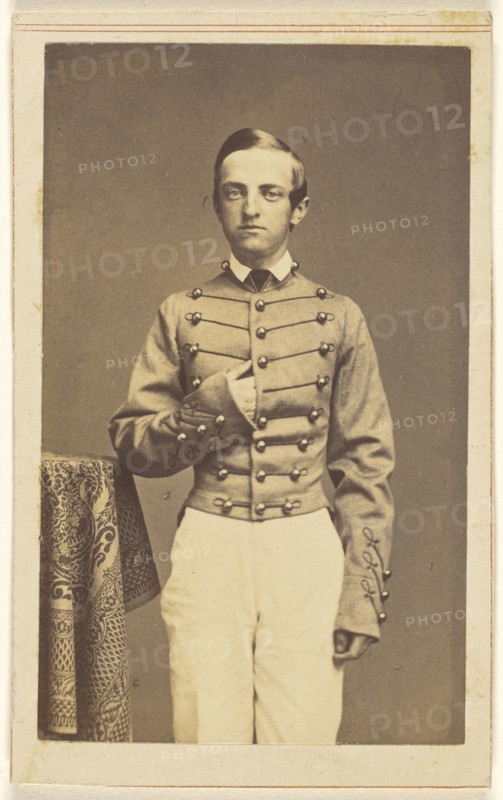 Union soldier in a Napoleon stance, probably a West Point cadet; Charles DeForest Fredricks, American, 1823 - 1894, 1862