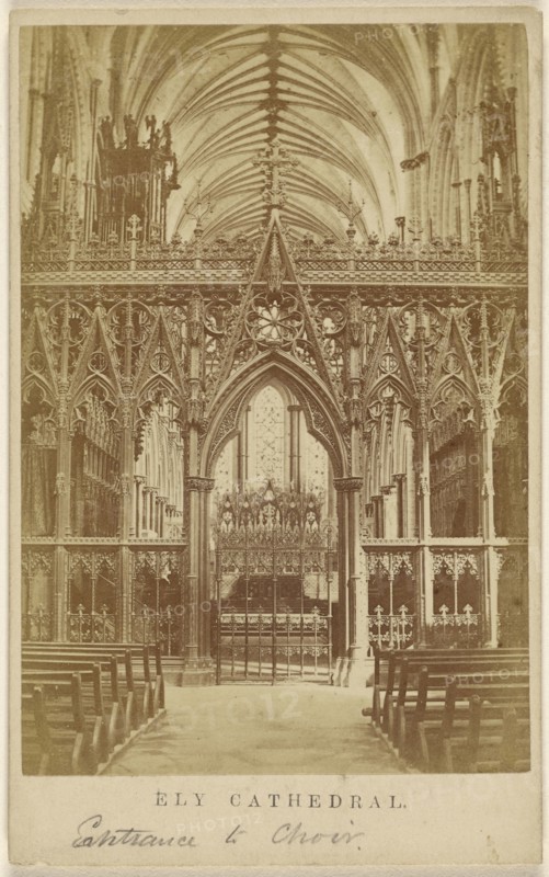 Ely Cathedral. Entrance to Choir; British; 1865 - 1870; Albumen silver print