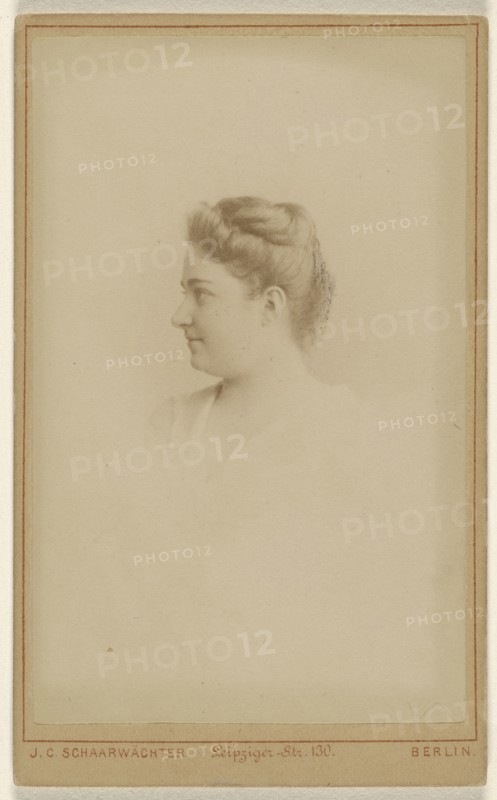 woman in profile, printed in vignette-style; J.C. Schaarwachter, German, 1821 - 1891, active Berlin, Germany, about 1877