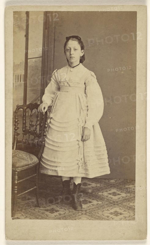 woman, standing; J. Bourens, French, active Metz, France 1860s, 1865 - 1870; Albumen silver print