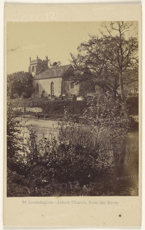Leamington, Ashow Church, from the River; Francis Bedford, English, 1815,1816 - 1894, about 1865; Albumen silver print