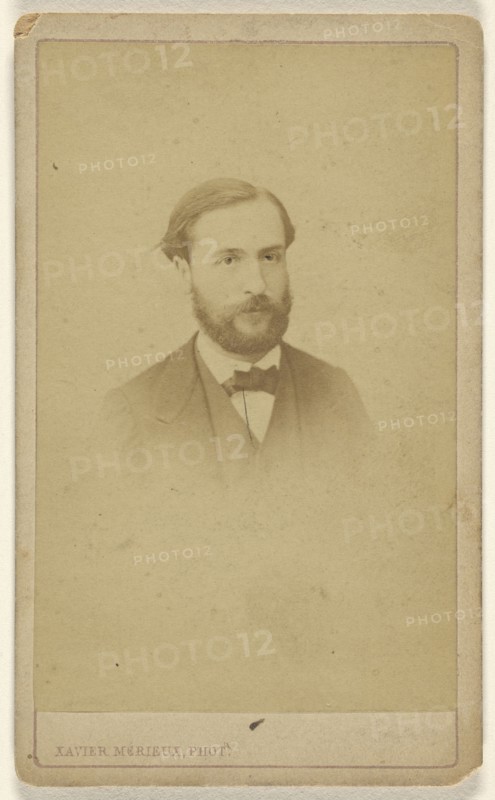 bearded man, printed in vignette-style; Xavier Merieux, French, active Paris, France 1860s, about 1865; Albumen silver print