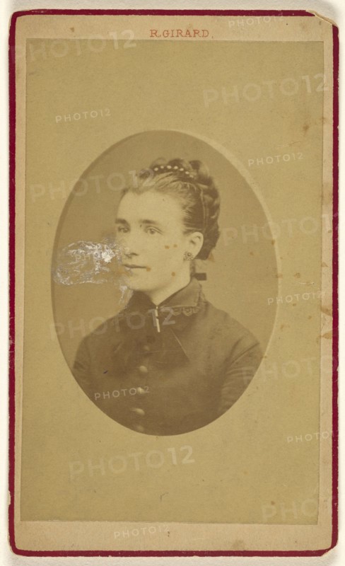 woman, printed in quasi-oval style; R. Girard, French, active Paris, France 1859 - 1860s, about 1865; Albumen silver print