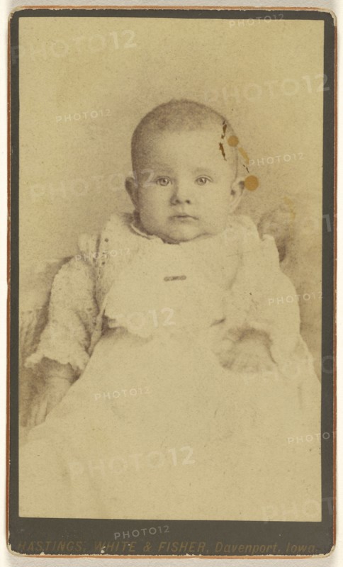 baby, seated; Hastings & White & Fisher; about 1885; Albumen silver print