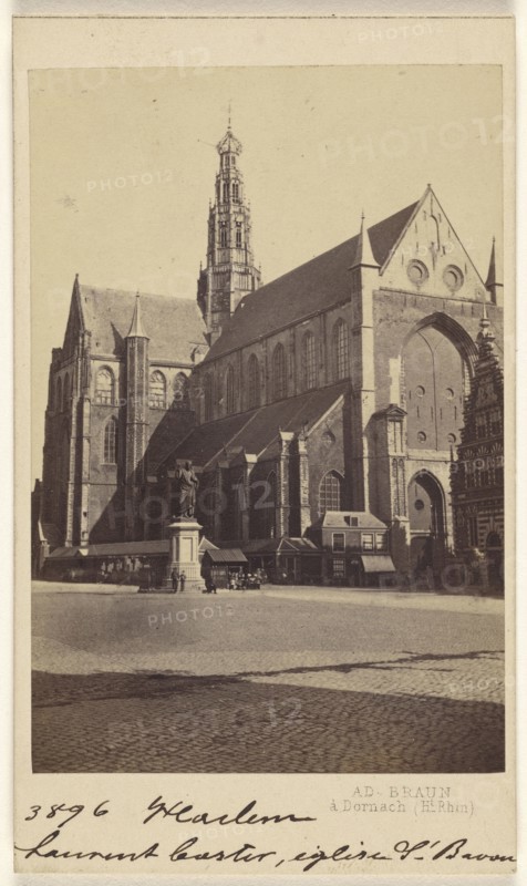 Haarlem, Laurans Coster, eglise S. Bavon; Adolphe Braun, French, 1812 - 1877, 1865 - 1870; Albumen silver print
