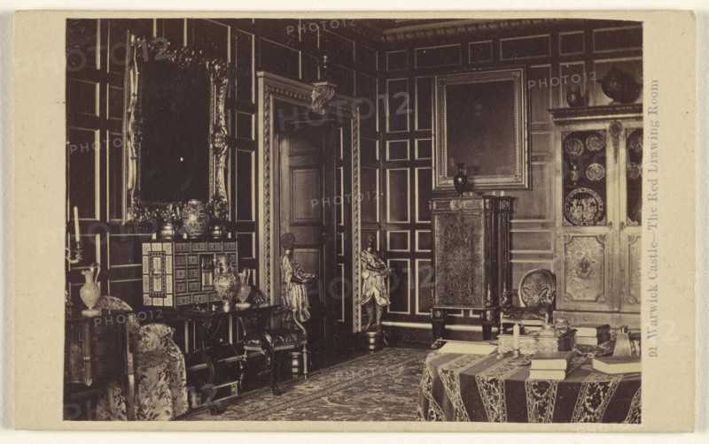 Warwick Castle The Red Drawing Room; Francis Bedford, English, 1815,1816 - 1894, about 1865; Albumen silver print