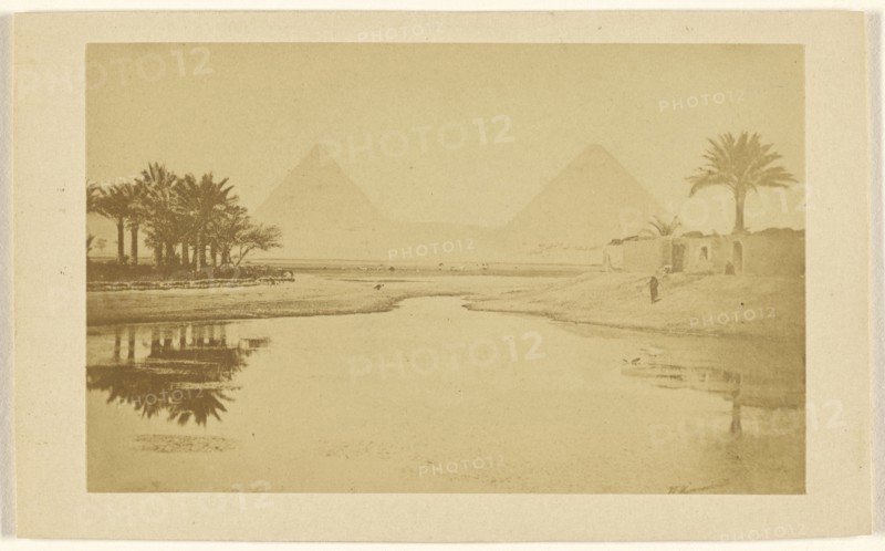 Pyramides de Gyzeh; Wilhelm Hammerschmidt, German, born Prussia, died 1869, 1865 - 1875; Albumen silver print