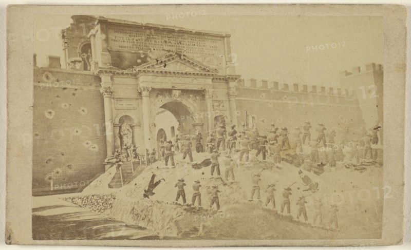 Porta Pia; Italian; about 1870; Albumen silver print