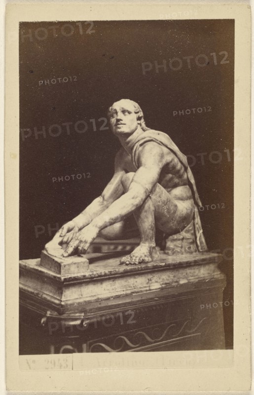 Knife Grinder. Florence, Tribune. sculpture; Sommer & Behles, Italian, 1867 - 1874, March 20, 1867; Albumen silver print