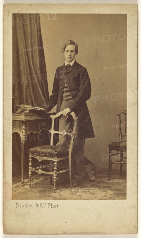 young man, standing; Disdéri & Cie; 1865-1870; Albumen silver print