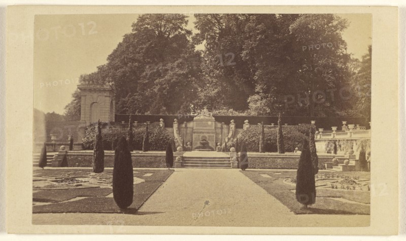 Bowood, Marquis of Landsdown...Part of Italian Garden; E. Flukes & Co; about 1865; Albumen silver print