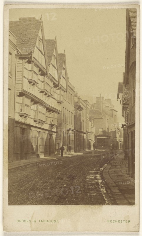 Old Houses at Rochester; Brooks & Taphouse; about 1865; Albumen silver print